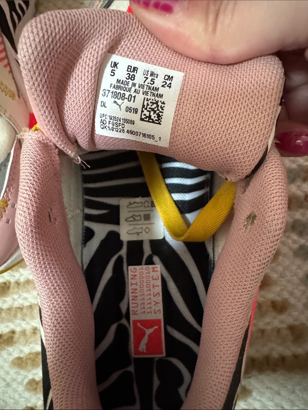 Puma Pink Multicolor Women's Sneakers with Yellow Accents - Picture 2 of 6